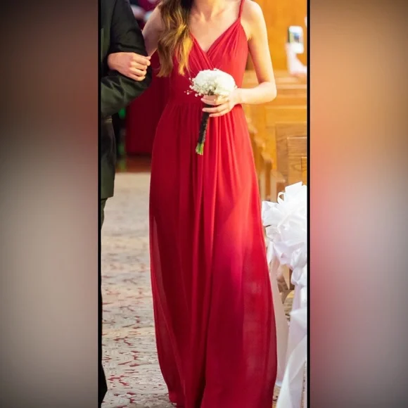 open lace back dress Lisa Maxi Dress, in Cranberry Luxe Satin, Size: XL | Show Me Your Mumu main image 0